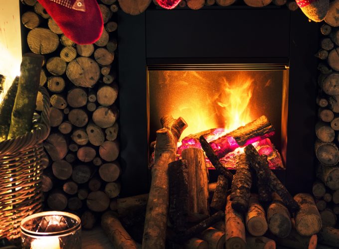 Stock Images Christmas, New Year, fireplace, decorations, 5k, Stock Images 4954615253